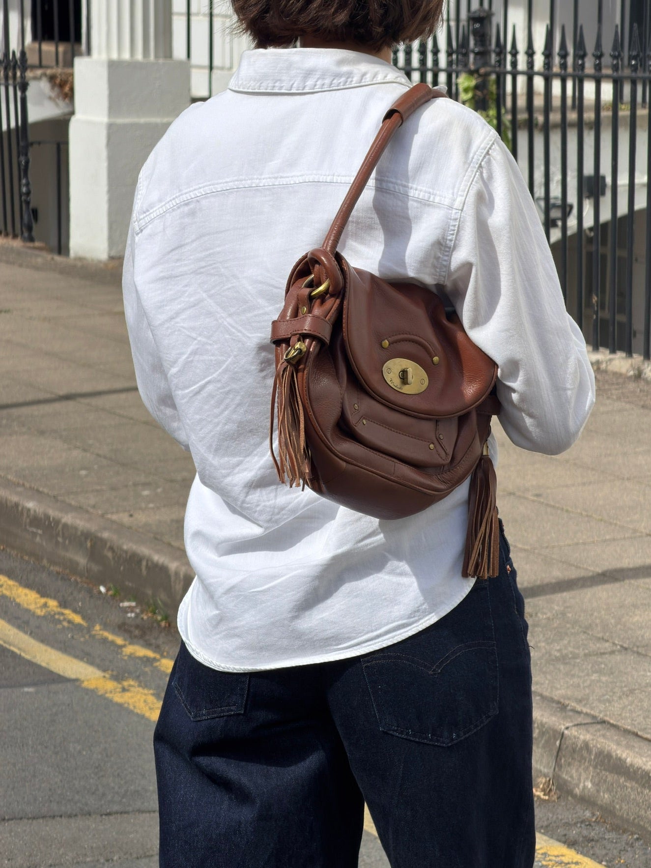 Vintage Modalù Tan Leather Shoulder Bag