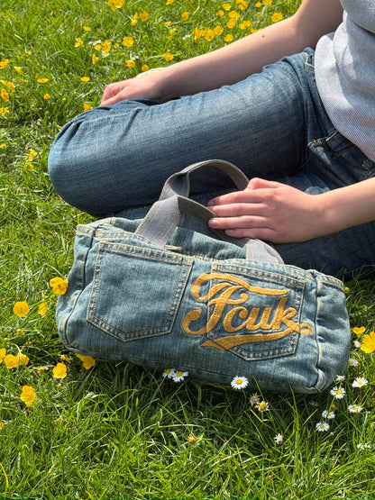 Vintage FCUK Logo Denim Top Handle Bag