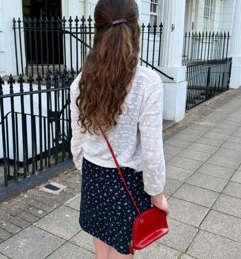 Vintage Osprey London Red Croc Leather Mini Crossbody Bag