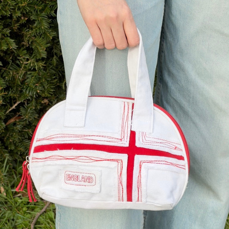 Vintage Deadstock England Embroidered Canvas Mini Bag