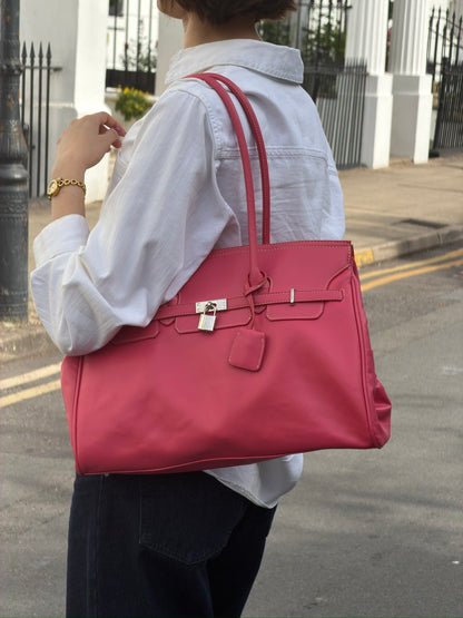 Vintage NEXT Pink Faux Leather 'Firkin' Shoulder Bag