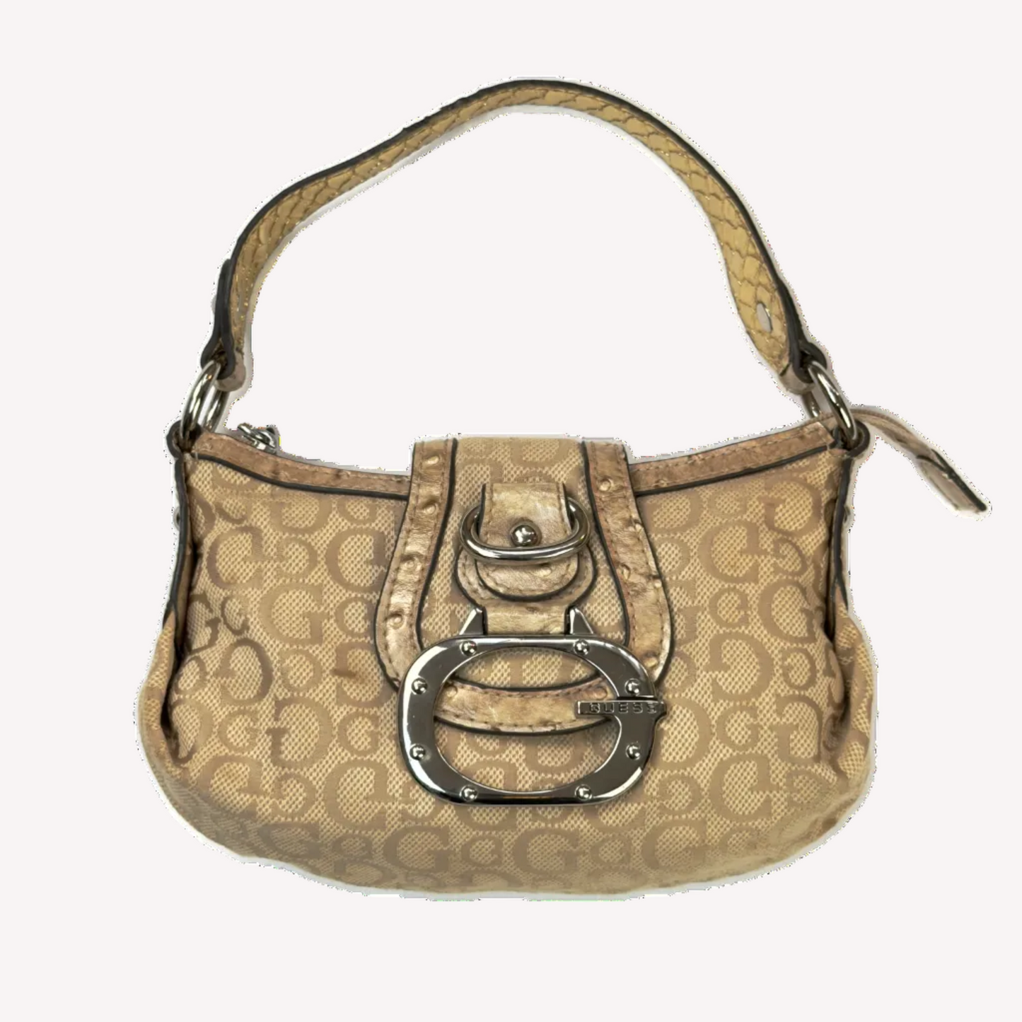 Vintage Guess Monogram Croc Top Handle Mini Bag