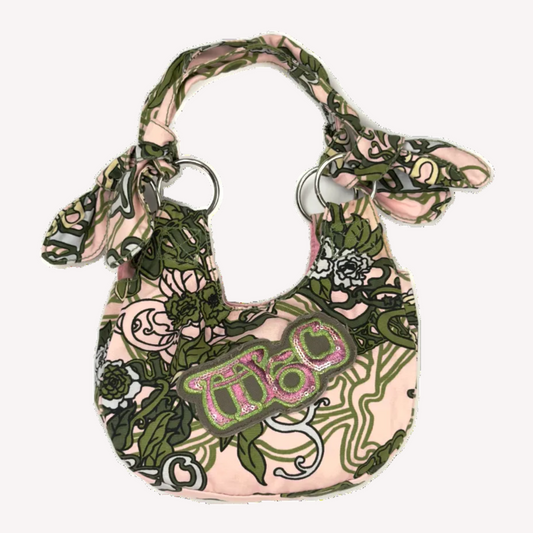 Vintage Miss Sixty Fly High Pink & Green Floral Mini Hobo Bag