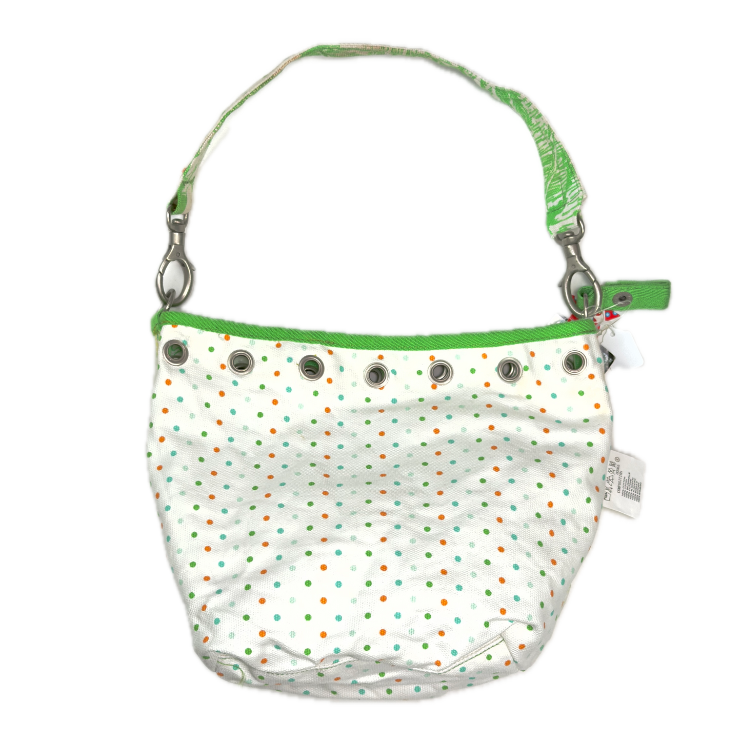 Vintage Roxy Reversible Green & White Tropical Canvas Bag