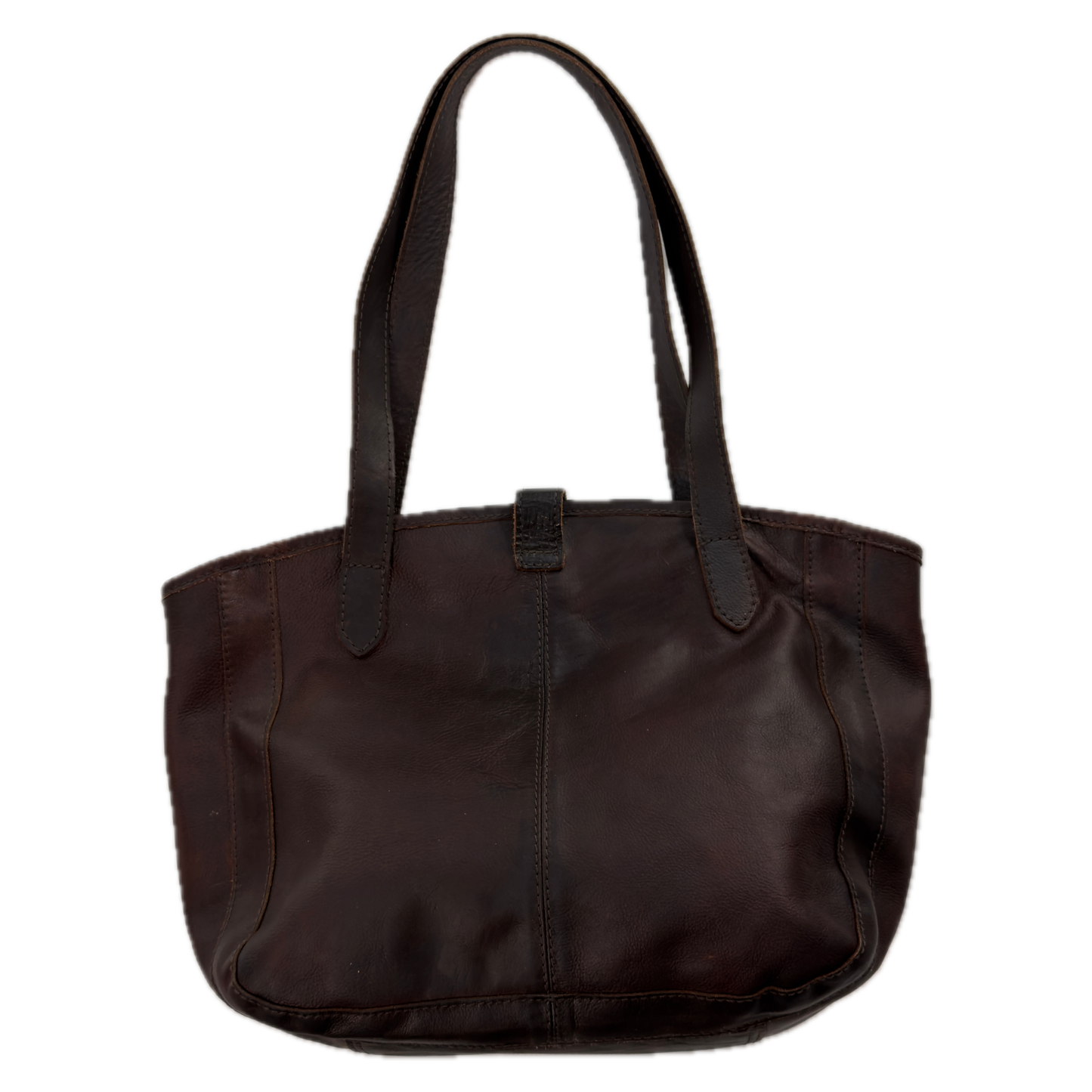 Vintage Fat Face Brown Leather 13" Laptop Shoulder Bag