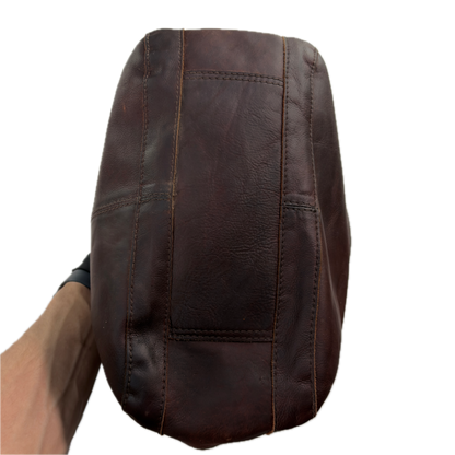 Vintage Fat Face Brown Leather 13" Laptop Shoulder Bag