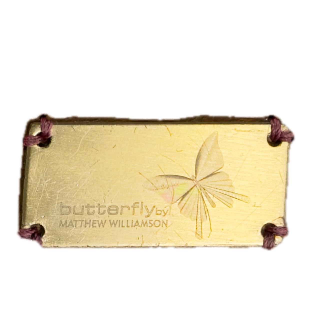 Vintage Butterfly by Matthew Williamson Embroidered Strap Tan Leather Bag
