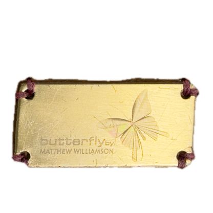 Vintage Butterfly by Matthew Williamson Embroidered Strap Tan Leather Bag