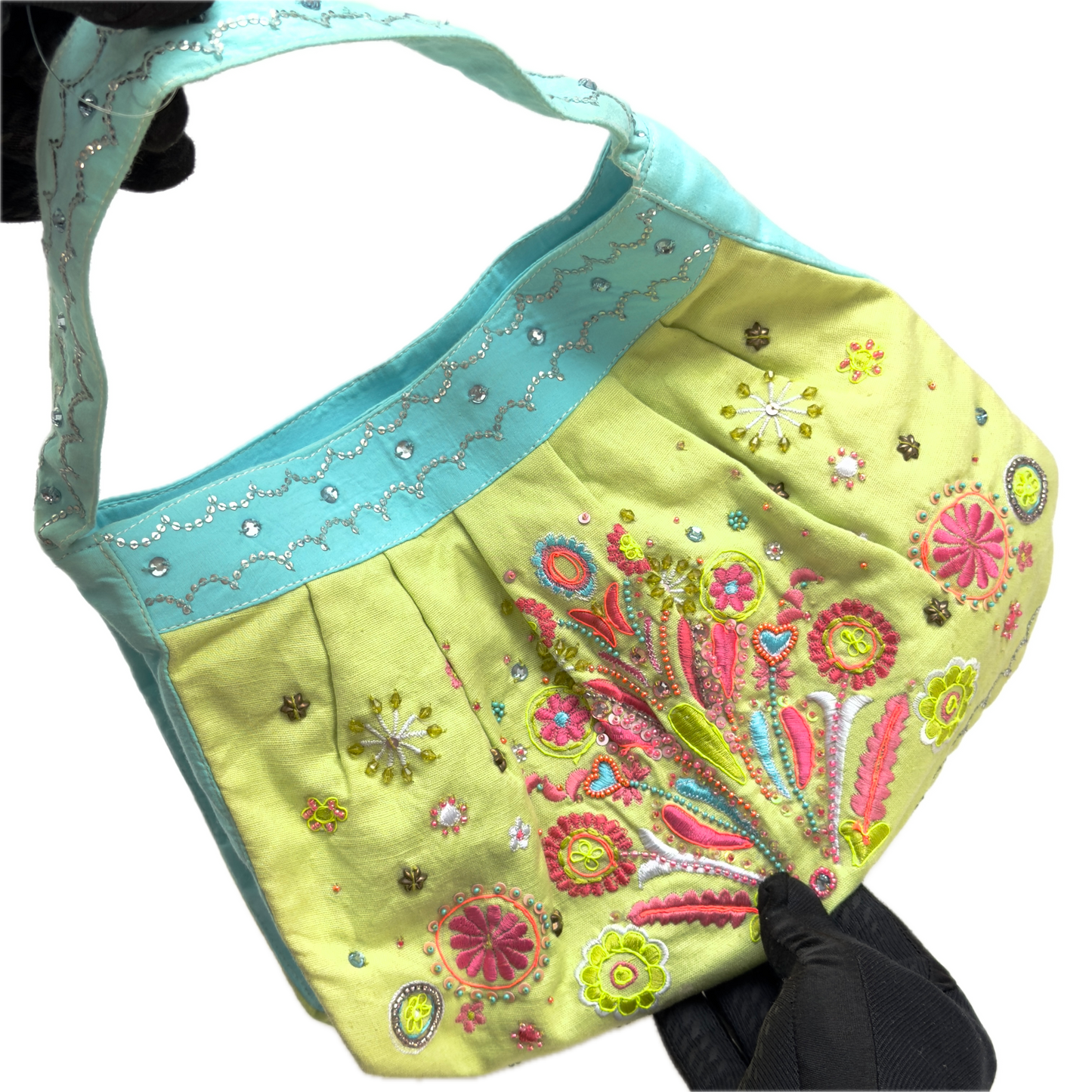 Vintage Accessorize Embroidered Cotton Shoulder Bag