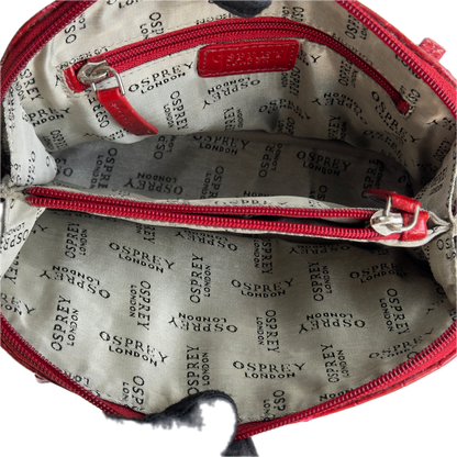 Vintage Osprey London Red Croc Leather Mini Crossbody Bag