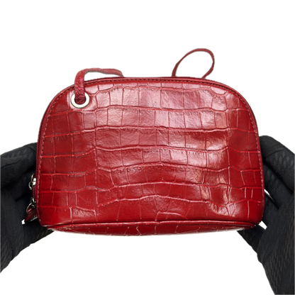 Vintage Osprey London Red Croc Leather Mini Crossbody Bag