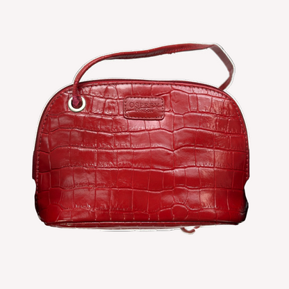Vintage Osprey London Red Croc Leather Mini Crossbody Bag