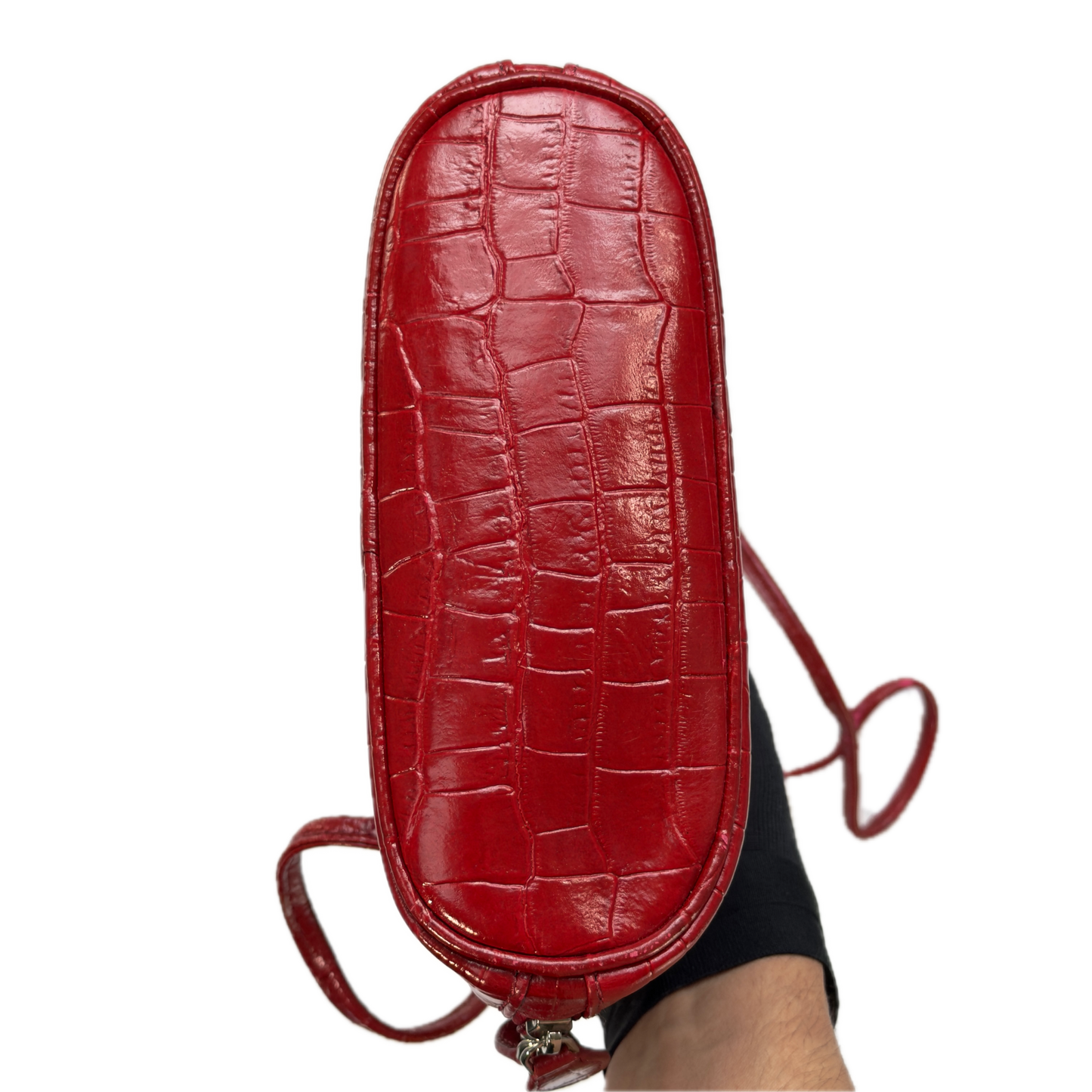 Vintage Osprey London Red Croc Leather Mini Crossbody Bag