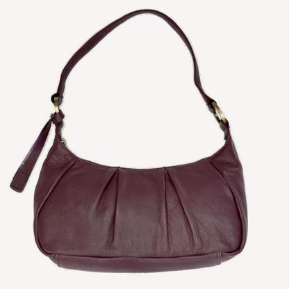 Vintage Clarks Burgundy Leather Baguette Bag