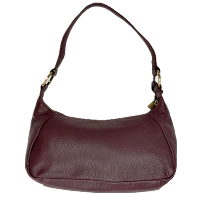 Vintage Clarks Burgundy Leather Baguette Bag