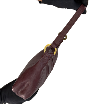 Vintage Clarks Burgundy Leather Baguette Bag