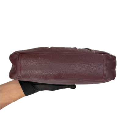 Vintage Clarks Burgundy Leather Baguette Bag