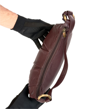 Vintage Clarks Burgundy Leather Baguette Bag