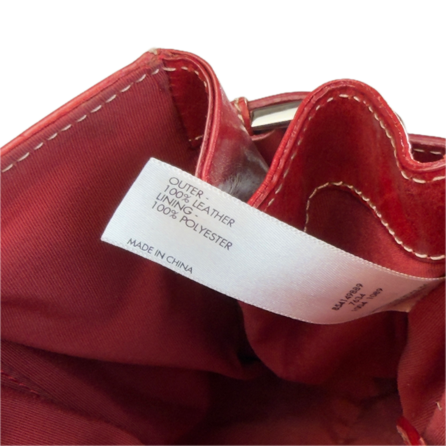 Vintage Jasper Conran Red Leather Satchel Shoulder Bag & Matching Purse Set