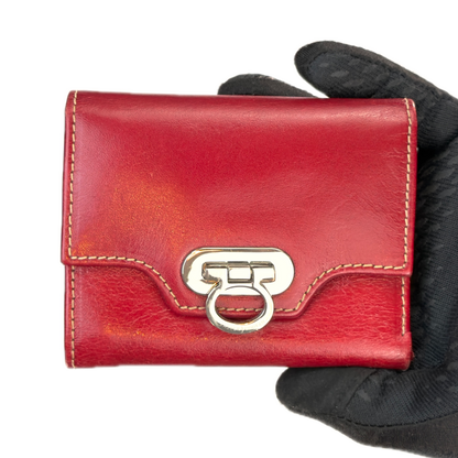 Vintage Jasper Conran Red Leather Satchel Shoulder Bag & Matching Purse Set