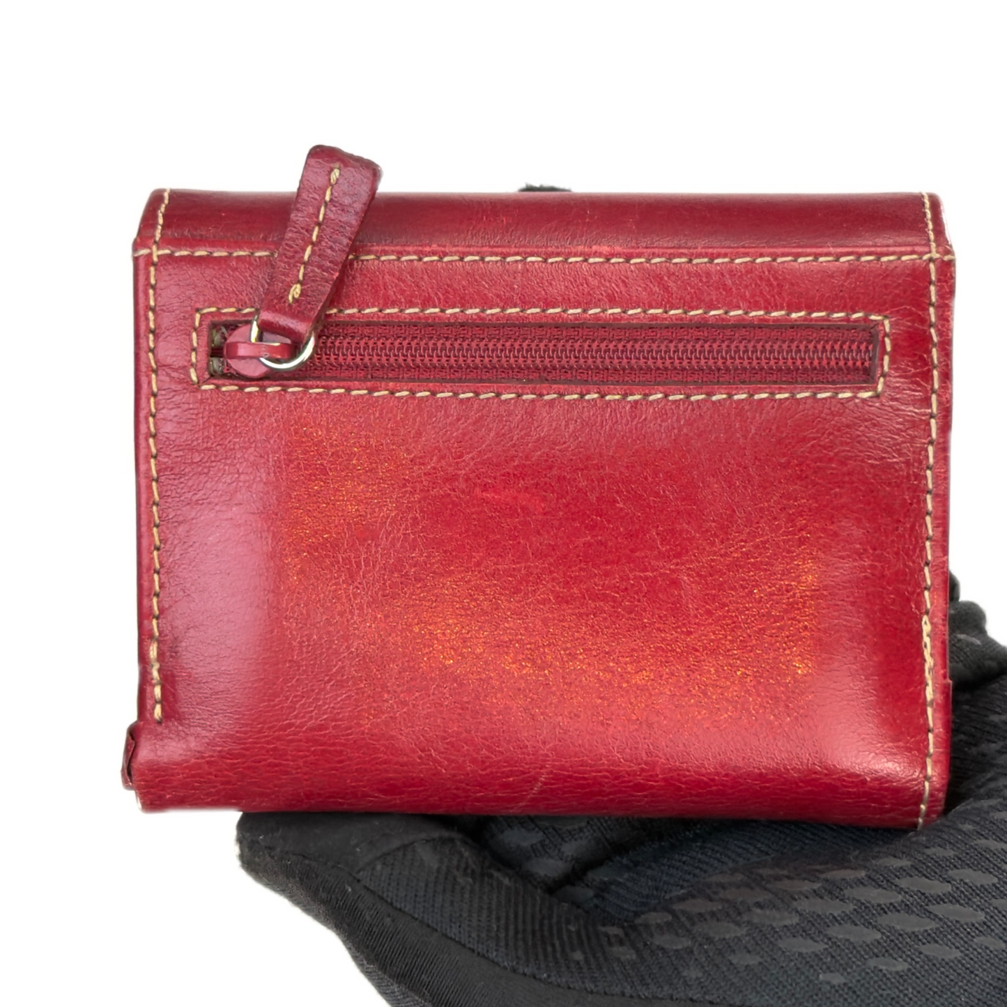 Vintage Jasper Conran Red Leather Satchel Shoulder Bag & Matching Purse Set