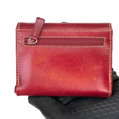 Vintage Jasper Conran Red Leather Satchel Shoulder Bag & Matching Purse Set