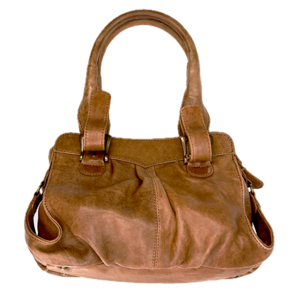 Vintage Oasis Tan Leather Buckle Shoulder Bag