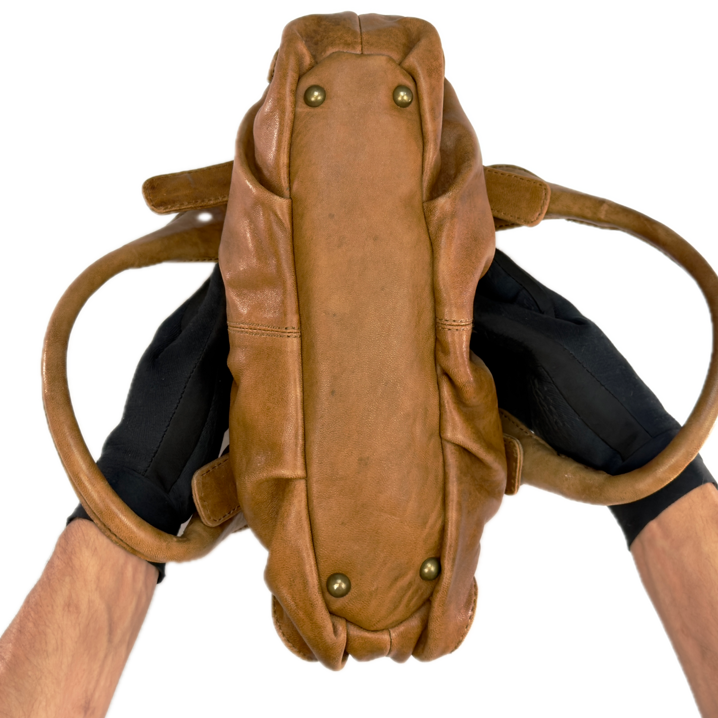 Vintage Oasis Tan Leather Buckle Shoulder Bag