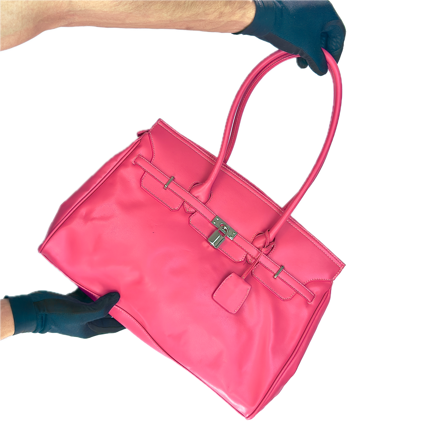 Vintage NEXT Pink Faux Leather 'Firkin' Shoulder Bag