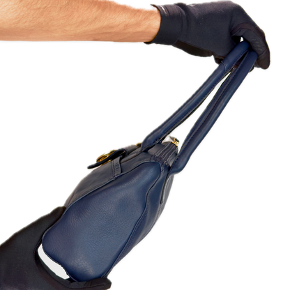 Vintage Tula Navy Leather Shoulder Bag