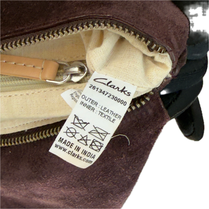 Vintage Clarks Plum Suede Crossbody Bag