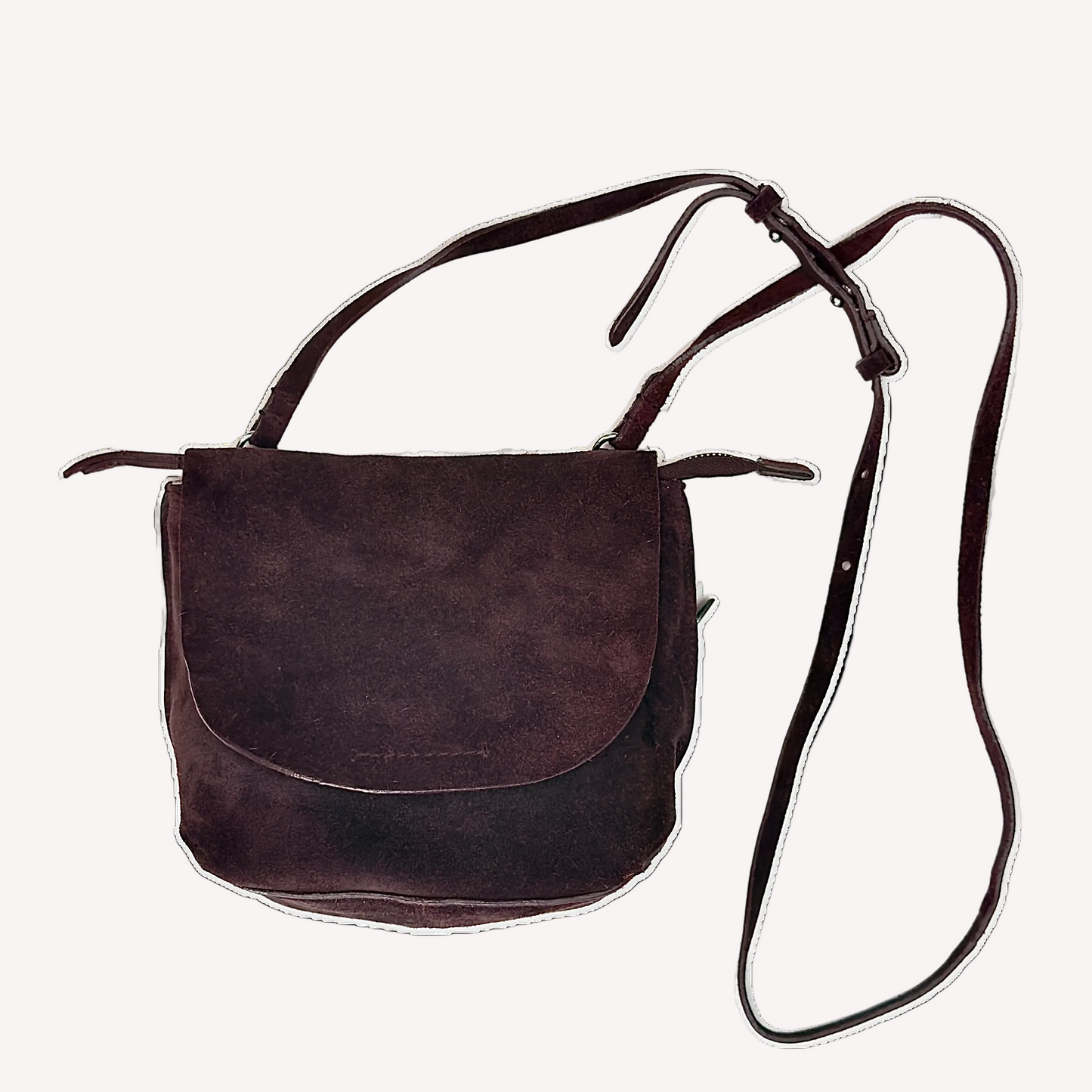 Vintage Clarks Plum Suede Crossbody Bag