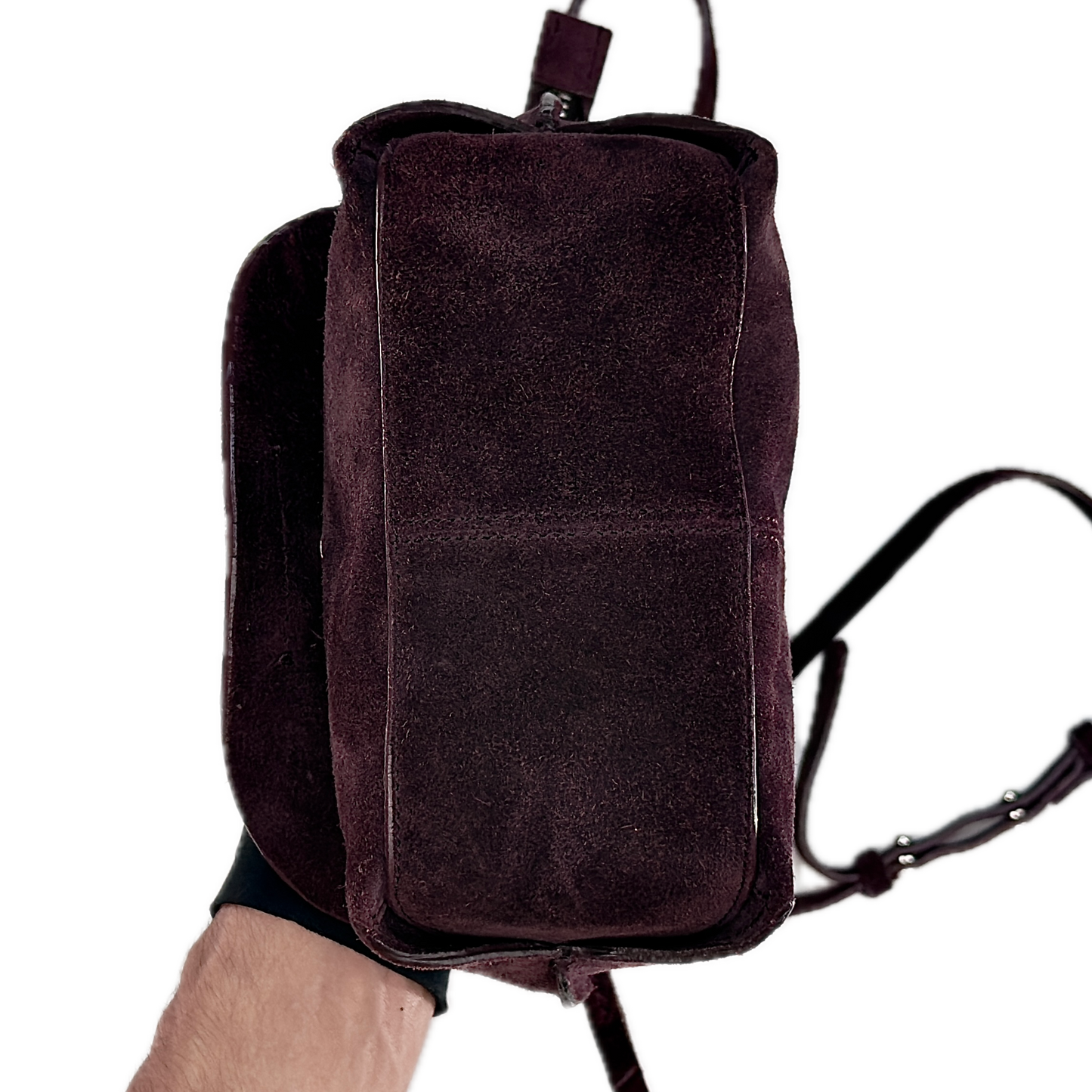 Vintage Clarks Plum Suede Crossbody Bag