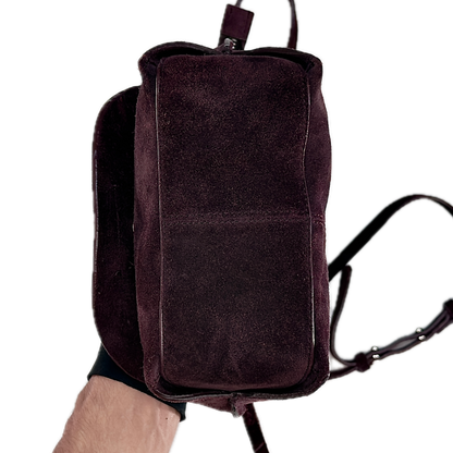 Vintage Clarks Plum Suede Crossbody Bag