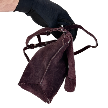 Vintage Clarks Plum Suede Crossbody Bag