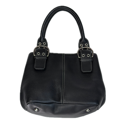 Vintage Tignanello Black Contrast Stitch Mini Top Handle Bag