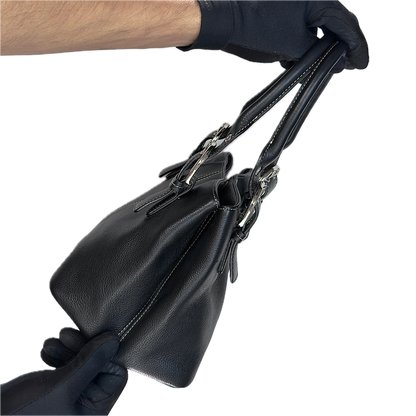 Vintage Tignanello Black Contrast Stitch Mini Top Handle Bag