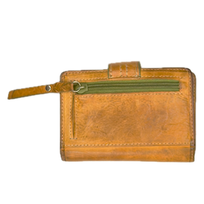 Vintage Fossil Tan Leather Purse Bifold Half Wallet