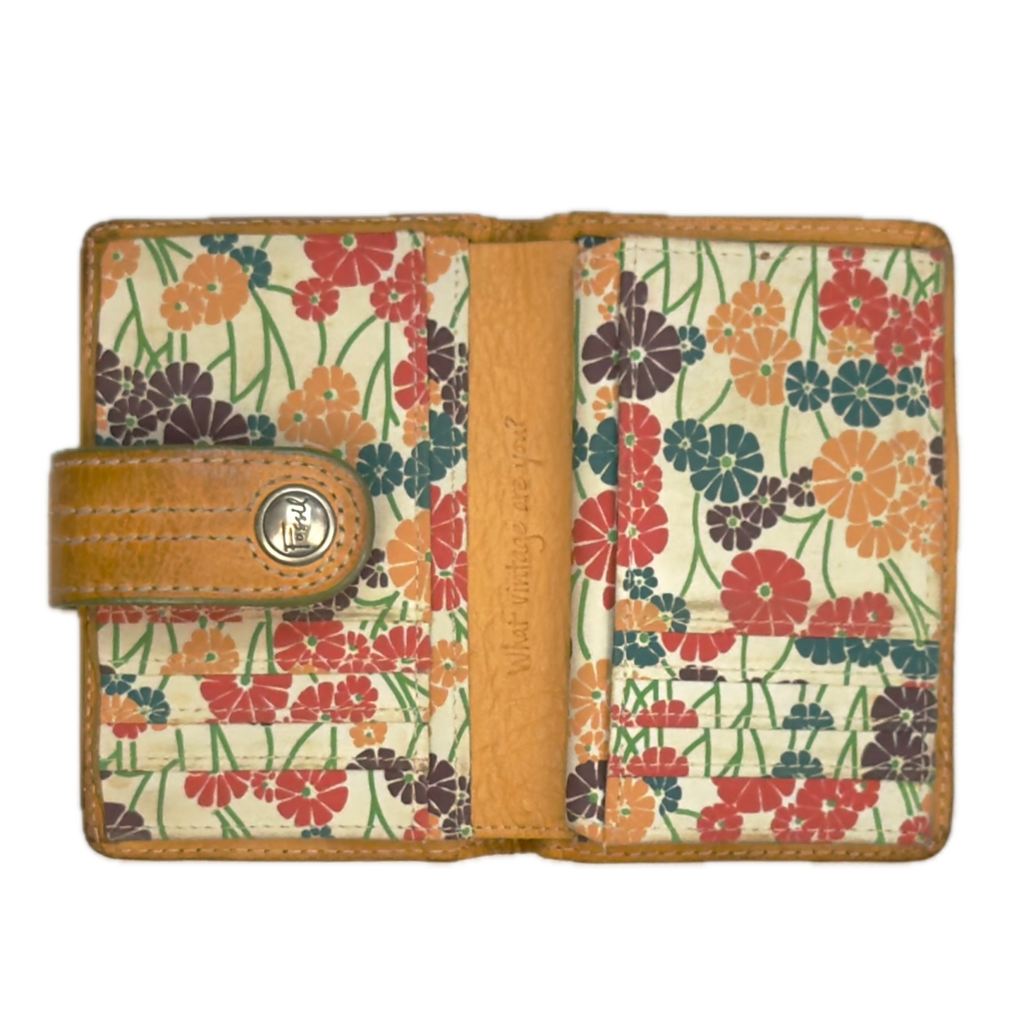 Vintage Fossil Tan Leather Purse Bifold Half Wallet
