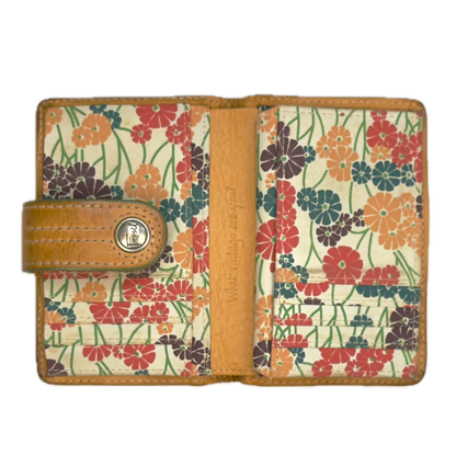 Vintage Fossil Tan Leather Purse Bifold Half Wallet