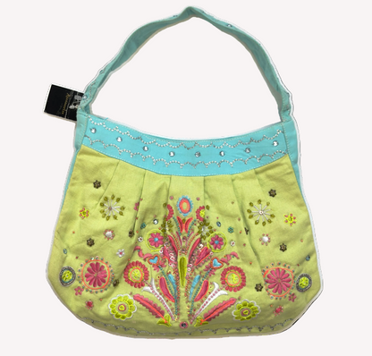 Vintage Accessorize Embroidered Cotton Shoulder Bag